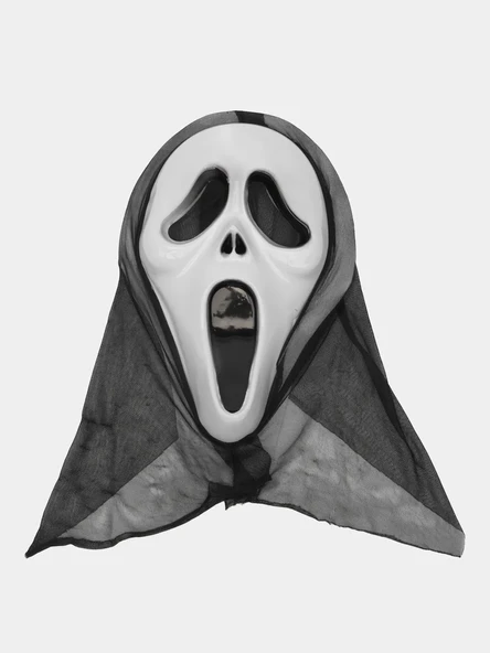Kapşonlu Çığlık Maskesi Scream Maskesi - Hayalet Maskesi 33x21 cm - 1