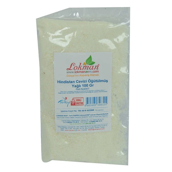 Hindistan Cevizi Öğütülmüş Yağlı 100 Gr Paket - Resim 8