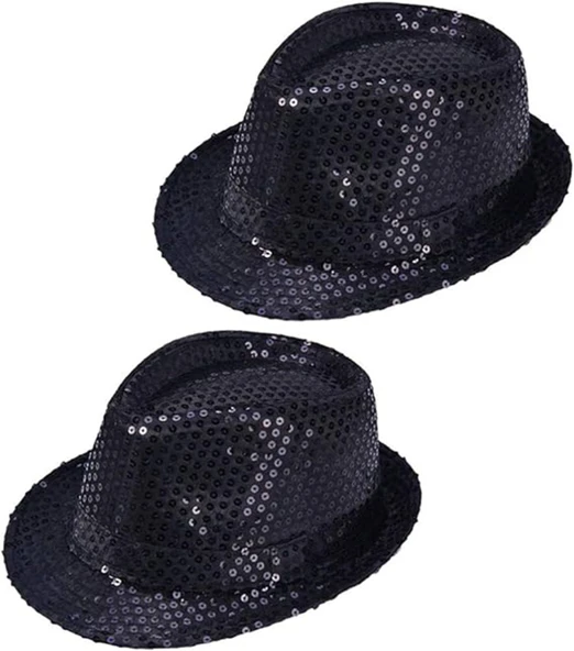 Çocuk Boy Siyah Payetli Şapka Gösteri Şapkası Michael Jackson Şapkası 54 No - Resim 4