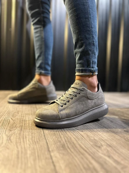 Yüksek Taban Günlük Ayakkabı Gri (Süet) ürün görseli