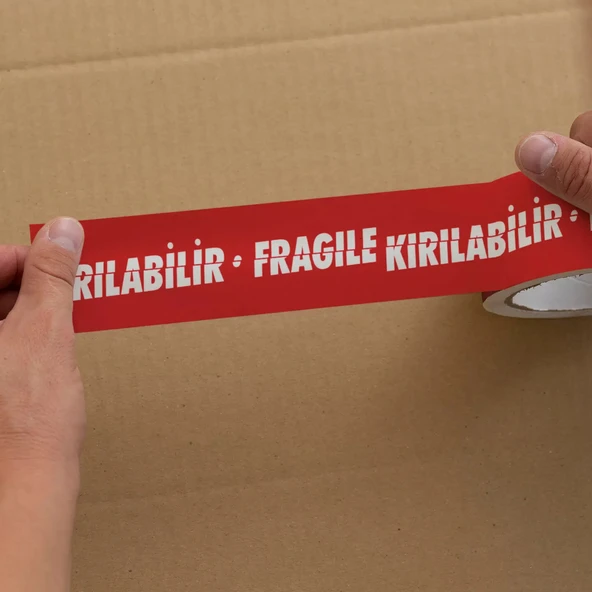 KIRILABİLİR KIRMIZI Koli Bandı En:45cm Metraj:66metre (1.adet) - 2