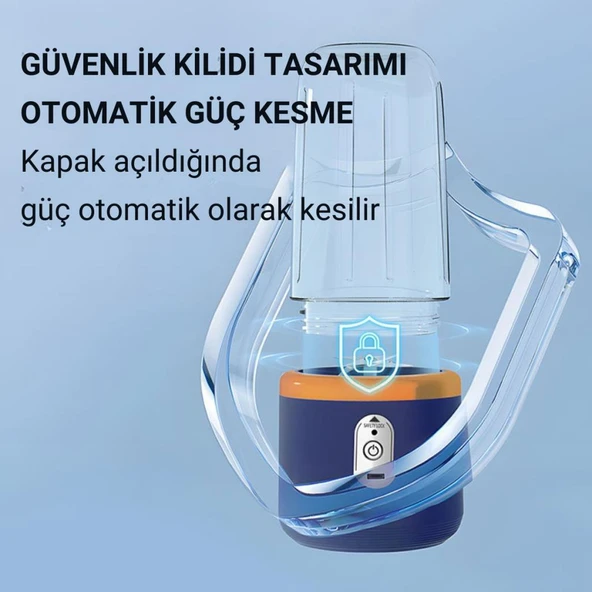 Coofbe 2 Bardaklı 400Ml Kişisel Şarjlı Blender Taşınabilir Smoothies Blender Meyve Sıkacağı 21000Rpm - Resim 5