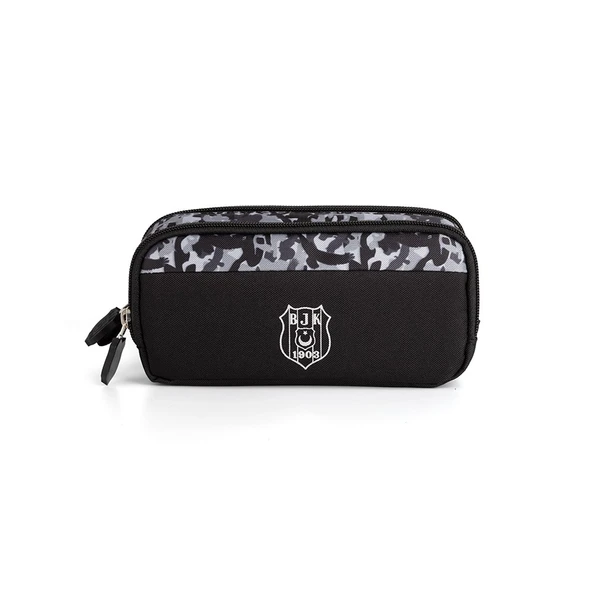 Beşiktaş Orijinal Siyah Kalemlik Çift Gözlü Fonksiyonel Kalem Kutusu