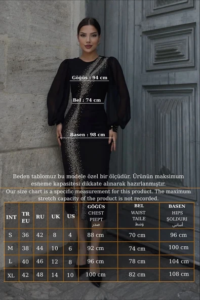 Yaka Detaylı Taş ve İnci Süslemeli Abiye Elbise 2204-Bebe Mavisi - Resim 7