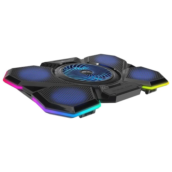 Addison Rampage AD-RC13 BELLATRIX Siyah 5 Fan 2 USB RGB Işıklı 15-17 Notebook Soğutucu Stand - 3