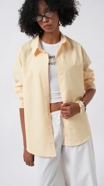 Çizgili Basic Gömlek ürün görseli