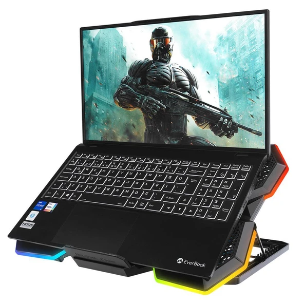 Addison Rampage AD-RC13 BELLATRIX Siyah 5 Fan 2 USB RGB Işıklı 15-17 Notebook Soğutucu Stand - 6