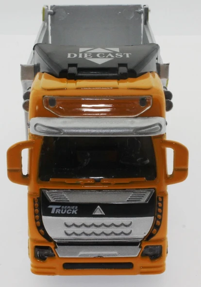 OMZ Die Cast Çek Bırak Sarı Kamyon Kız Erkek Çocuk Oyuncak Eğitici Oyuncaklar - 2