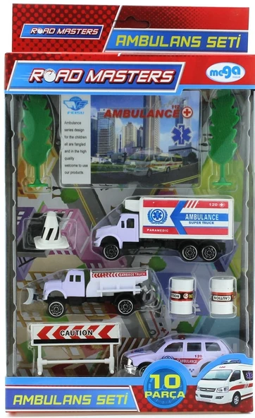 OMZ Ağaçlı Metal Ambulans Seti Jp9103 Kız Erkek Çocuk Oyuncak Eğitici Oyuncaklar ürün görseli 1