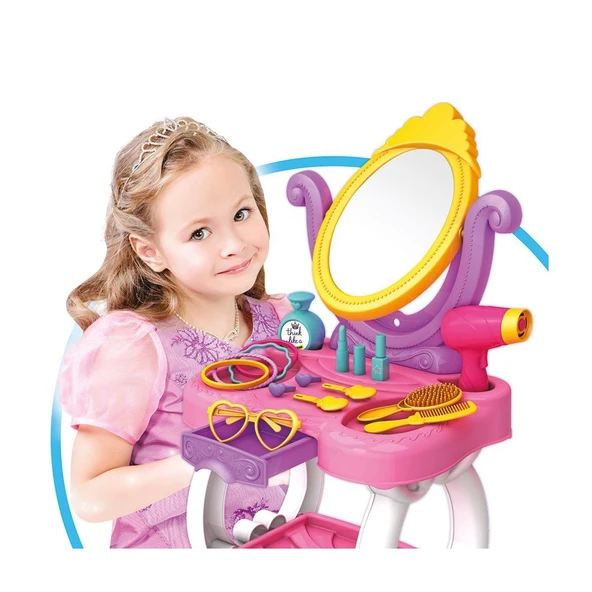 OMZ 03696 Dede, Prenses Güzellik Masası Kız Erkek Çocuk Oyuncak Eğitici Oyuncaklar - Resim 3