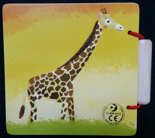 OMZ Classic World Ahşap Vahşi Hayvanlar Kitabım Kız Erkek Çocuk Oyuncak Eğitici Oyuncaklar - Resim 2