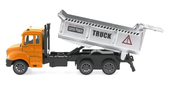 OMZ Çek Bırak Metal Mini Sarı Kamyon Kız Erkek Çocuk Oyuncak Eğitici Oyuncaklar - Resim 2