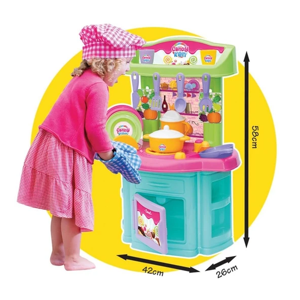 OMZ Candy & Ken Şef Mutfak Set Kız Erkek Çocuk Oyuncak Eğitici Oyuncaklar - Resim 2