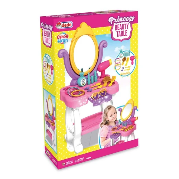 OMZ Prenses Güzellik Masası Kız Erkek Çocuk Oyuncak Eğitici Oyuncaklar - Resim 3