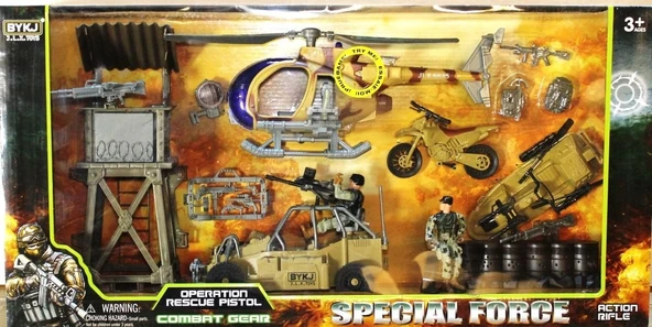 OMZ Gözcü Kulesi Helikopter ve Jeep li Askeri Set Kız Erkek Çocuk Oyuncak Eğitici Oyuncaklar ürün görseli 1