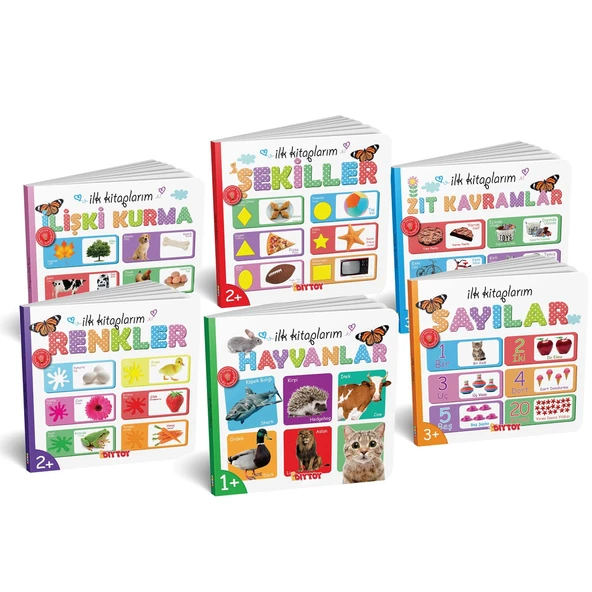 OMZ 7202 Dıytoy, İlk Kitaplarım 6'lı Set - D07.0.7202 Kız Erkek Çocuk Oyuncak Eğitici Oyuncaklar ürün görseli 1