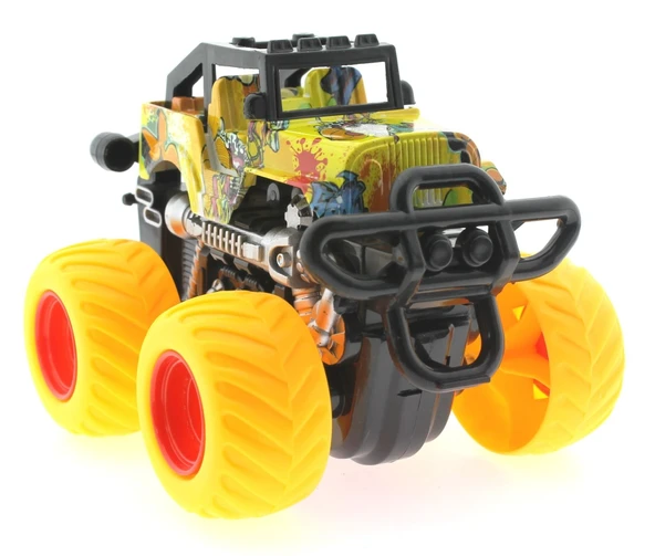 OMZ Die Cast Off Road Dev Sarı Teker Araba Kız Erkek Çocuk Oyuncak Eğitici Oyuncaklar ürün görseli 1