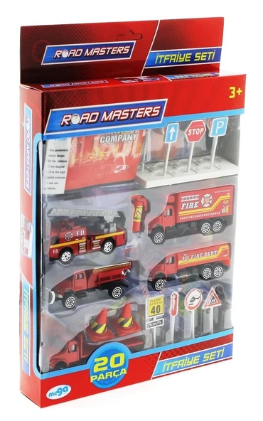 OMZ Die Cast Metal 20 Parça İtfaiye Seti - Tankerli Kız Erkek Çocuk Oyuncak Eğitici Oyuncaklar - Resim 2