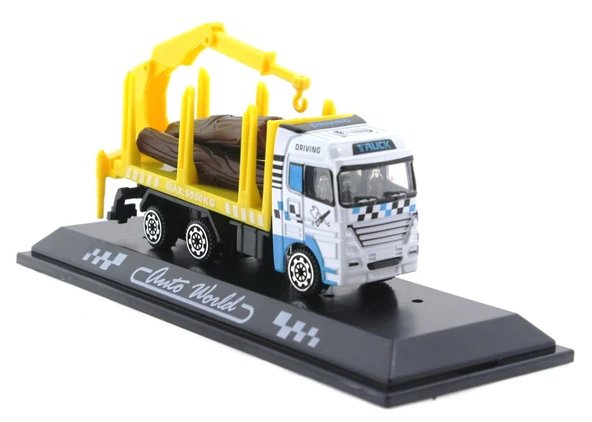 OMZ Die Cast Mini Sarı Kütük Kamyonu Kız Erkek Çocuk Oyuncak Eğitici Oyuncaklar ürün görseli 1