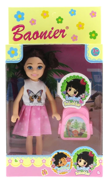 OMZ Baonier Beyaz Kelebek Elbiseli Bebeğim Seyahatte Kız Erkek Çocuk Oyuncak Eğitici Oyuncaklar - Resim 3