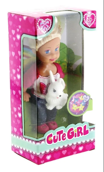 OMZ Cute Girl Tavşan Figürlü Sarışın Mini Bebek Kız Erkek Çocuk Oyuncak Eğitici Oyuncaklar - Resim 2