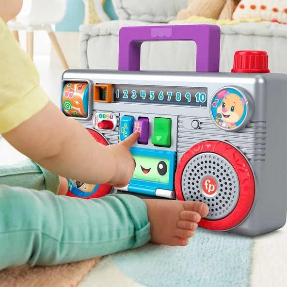 OMZ GYC04 Fisher-Price® Eğlenceli Müzik Kutusu, Türkçe-İngilizce / +6 ay Kız Erkek Çocuk Oyuncak Eğitici - Resim 3