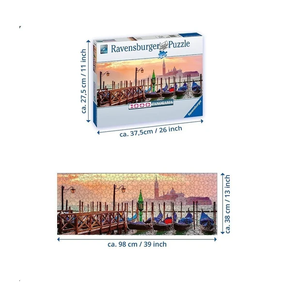 OMZ 150823 Ravensburger, Gondollar, 1000 Parça Puzzle Kız Erkek Çocuk Oyuncak Eğitici Oyuncaklar - Resim 3