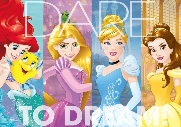 OMZ KS Puzzle 100 Parça Disney Prensesler Kız Erkek Çocuk Oyuncak Eğitici Oyuncaklar - Resim 2