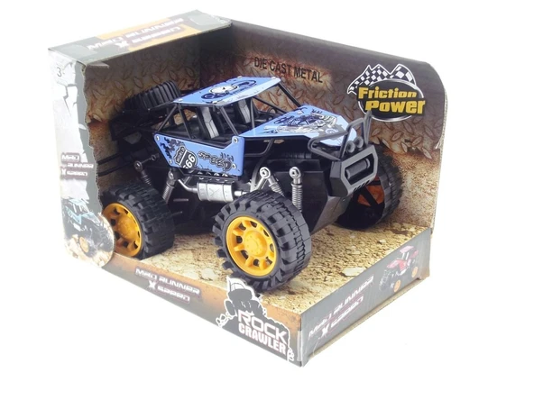 OMZ Rock Crawler Metal Büyük Sürtmeli Arazi Aracı Mavi Kız Erkek Çocuk Oyuncak Eğitici Oyuncaklar - 2