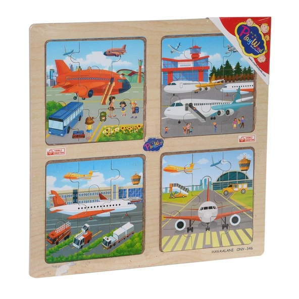 OMZ ONY-343/344/345/346 Ahşap Eğitici 4'lü Puzzle -Onyıl Kız Erkek Çocuk Oyuncak Eğitici Oyuncaklar - Resim 3