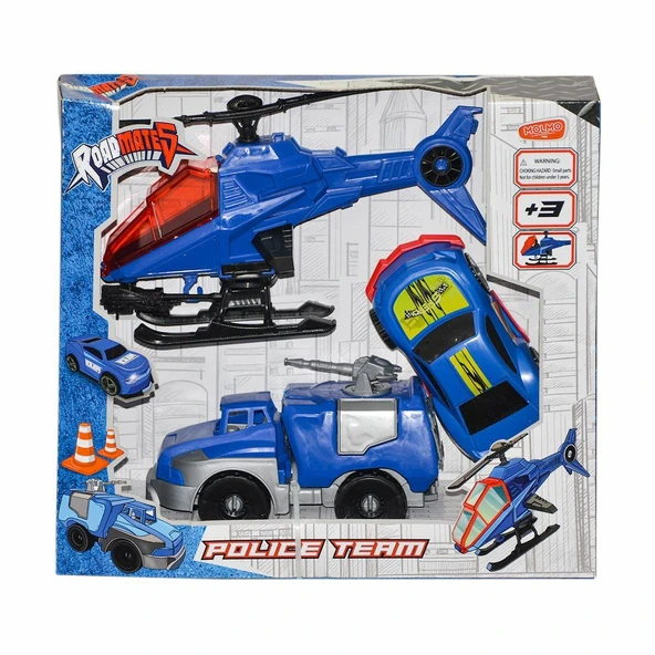 OMZ ML440 Roadmates 3'lü Aksiyon Polis Seti -Molmo Kız Erkek Çocuk Oyuncak Eğitici Oyuncaklar ürün görseli 1
