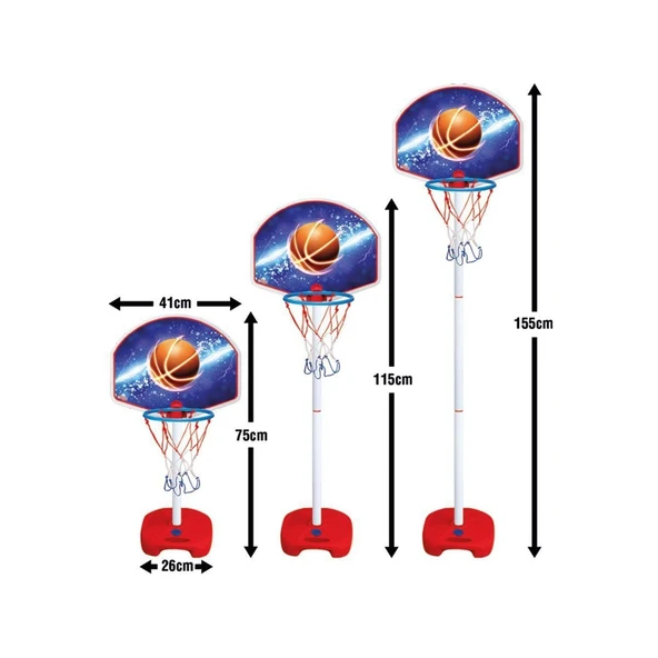 OMZ 03407 Dede Ayaklı Basket Potası Kız Erkek Çocuk Oyuncak Eğitici Oyuncaklar - Resim 3
