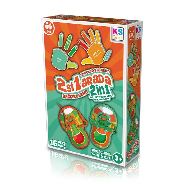 OMZ BE233 KS, Sol Elim Sağ Elim 2si1 arada Bağcıklarım / +3 yaş Kız Erkek Çocuk Oyuncak Eğitici Oyuncakl ürün görseli 1