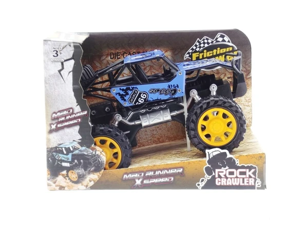 OMZ Rock Crawler Metal Büyük Sürtmeli Arazi Aracı Mavi Kız Erkek Çocuk Oyuncak Eğitici Oyuncaklar - 3