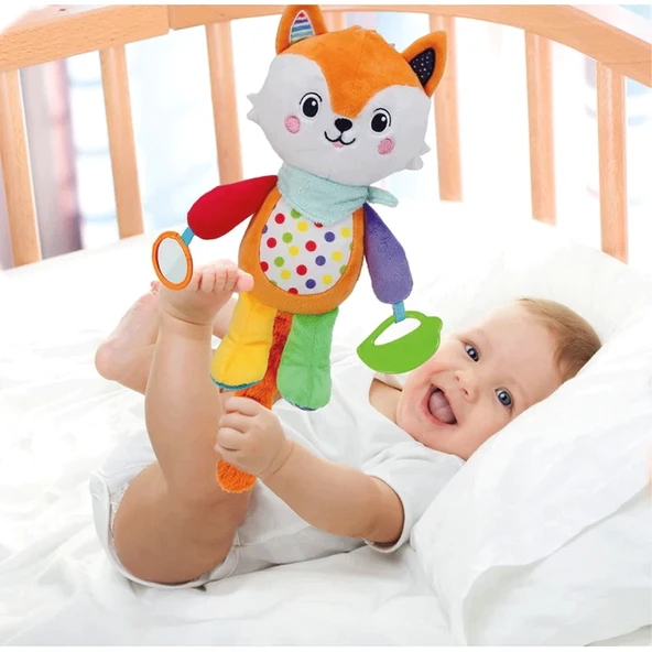 OMZ 17792 Baby Clementoni - Aktiviteli Pelüş Tilki Kız Erkek Çocuk Oyuncak Eğitici Oyuncaklar - Resim 3