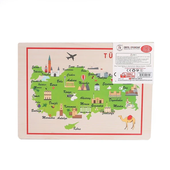 OMZ 131-132 ONY Ahşap Tutmalı Puzzle Büyükten Küçüğe Kız Erkek Çocuk Oyuncak Eğitici Oyuncaklar - 3