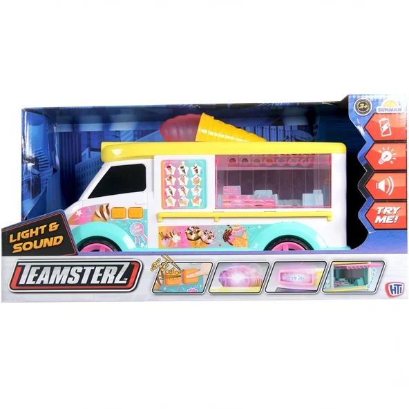 OMZ Teamsterz Sesli ve Işıklı Dondurma Arabası Kız Erkek Çocuk Oyuncak Eğitici Oyuncaklar - Resim 3