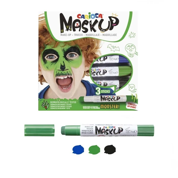 OMZ Carioca Mask Up Yüz Boyası 3 Renk Monster Kız Erkek Çocuk Oyuncak Eğitici Oyuncaklar ürün görseli 1