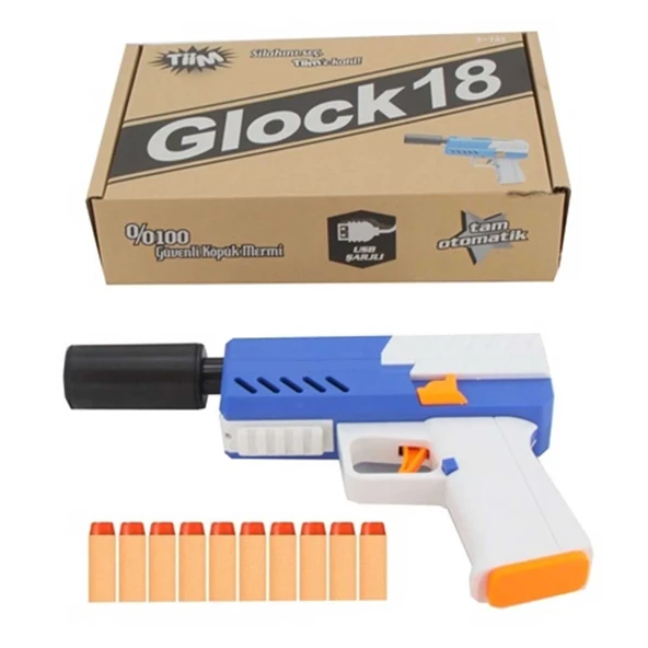 OMZ Tiim Pilli Şarjlı Susturuculu Köpük Dart Atan Mavi Blaster Kız Erkek Çocuk Oyuncak Eğitici Oyuncakla ürün görseli