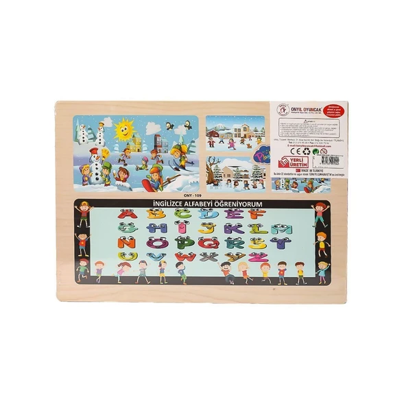 OMZ ONY-109-110-111-112 Ahşap Eğitici Çocuk Puzzle -Kış Mevsimi Kız Erkek Çocuk Oyuncak Eğitici Oyuncakl - 2