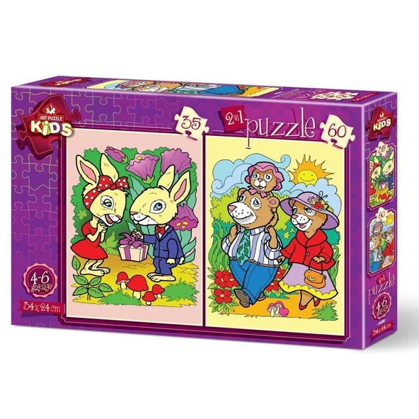 OMZ 4489 Penguenler 12+24 Parça Çocuk Puzzle Kız Erkek Çocuk Oyuncak Eğitici Oyuncaklar ürün görseli 1