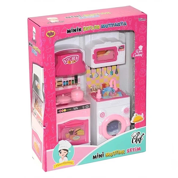 OMZ Oydaş Minik Şefler Mutfakta Fırın ve Çamaşır Makinesi 2'li Set 02358 Kız Erkek Çocuk Oyuncak Eğitici