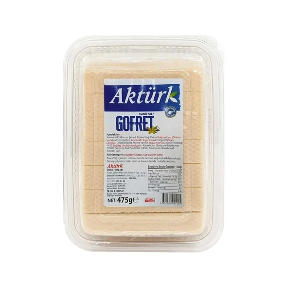 Aktürk Vanilyalı Gofret 475 gr x 8 Adet - Resim 3