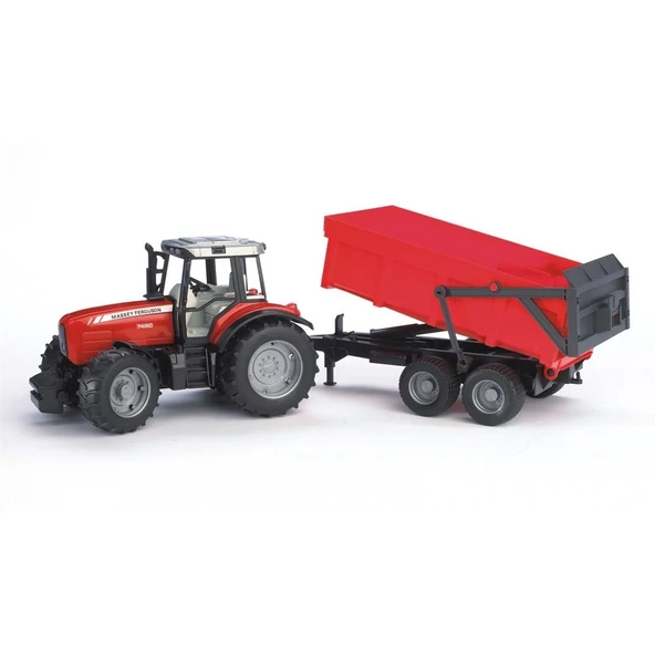 OMZ Massey Ferguson 7480 Traktör Ve Römork Kız Erkek Çocuk Oyuncak Eğitici Oyuncaklar ürün görseli 1