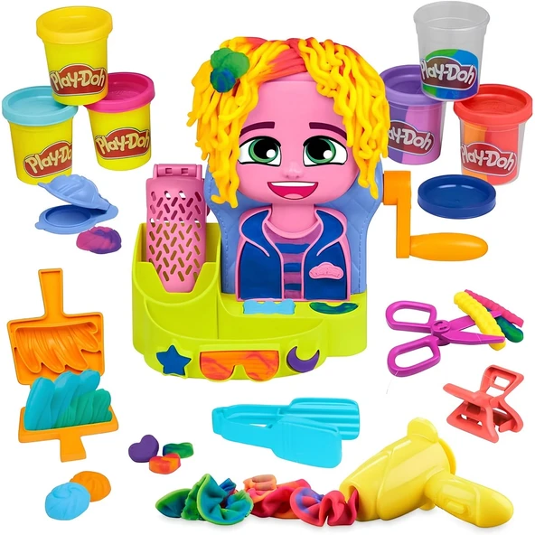 OMZ Play-Doh Renkli Kuaför Salonu F8807 Kız Erkek Çocuk Oyuncak Eğitici Oyuncaklar ürün görseli 1