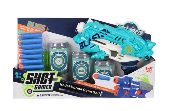 OMZ Hedefli Dart Tabancası 23cm Kız Erkek Çocuk Oyuncak Eğitici Oyuncaklar ürün görseli 1