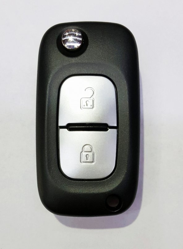 Renault Clio Kangoo Master Sustalı Kumanda Anahtar Kabı 2 Buton Logolu