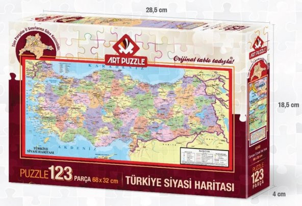 123 Parça Türkiye Siyasi Haritası Puzzle (Art Puzzle) - Resim 3