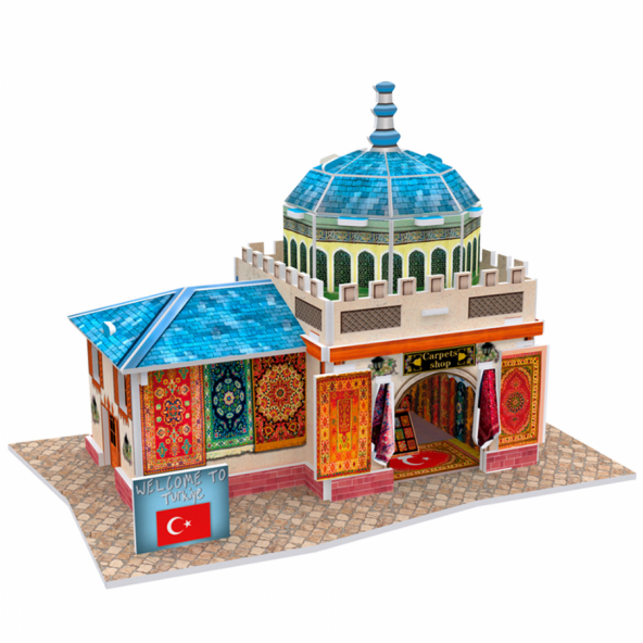 Cubic Fun 3D Türk Halı Mağazası PuzzleMaket (26 Parça) - 1