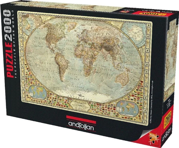 Anatolian 2000 Parça Dünya Haritası Puzzle - 2